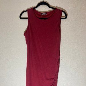 BTFM Burgundy Ruched Casual Dress Size Medium